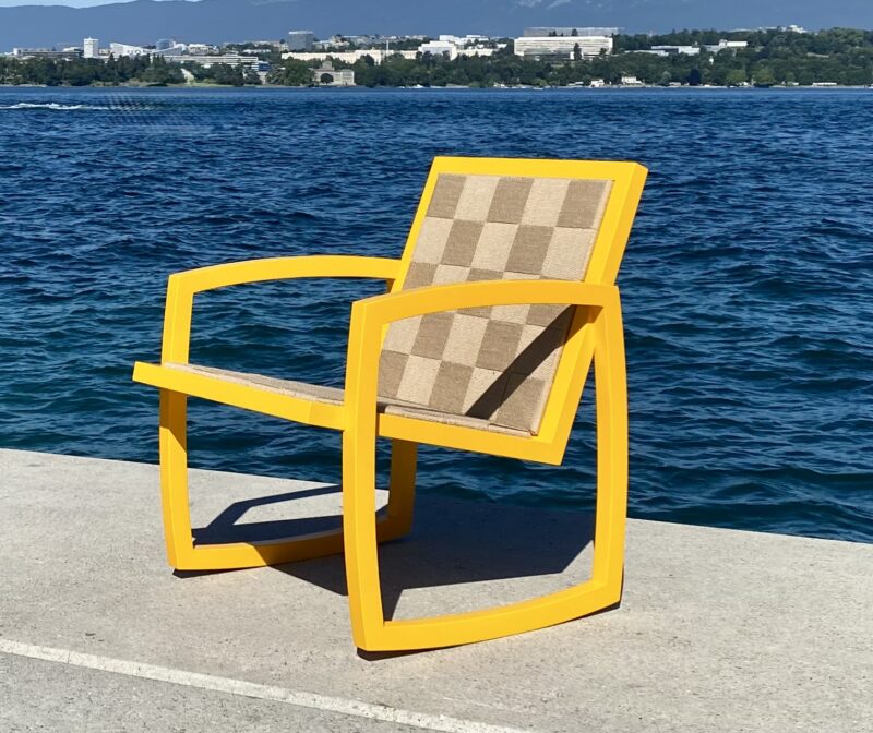 Live Slowly - Chaise à bascule en hêtre jaune – Image 4