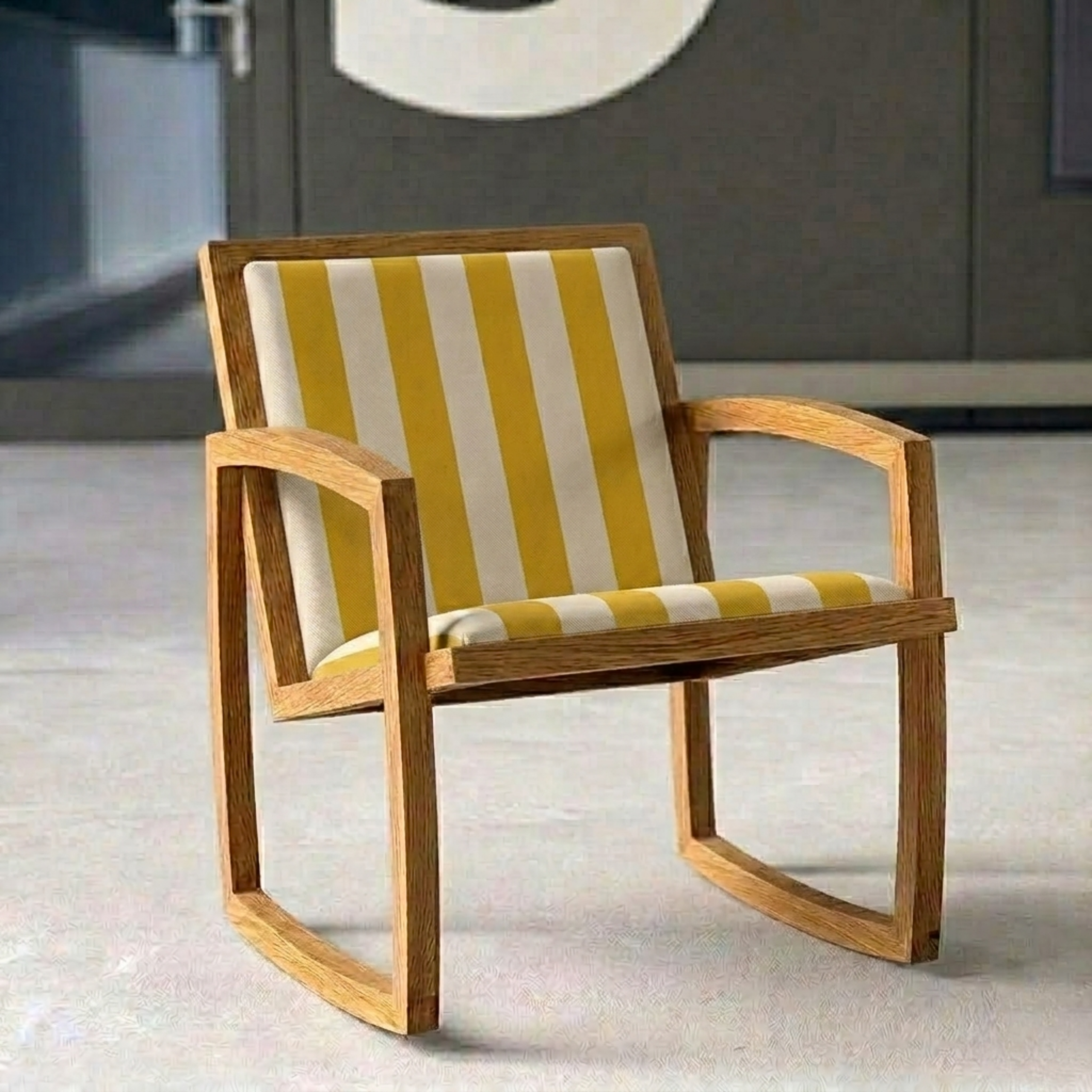 Chaise Live Slowly Jaune Rayures