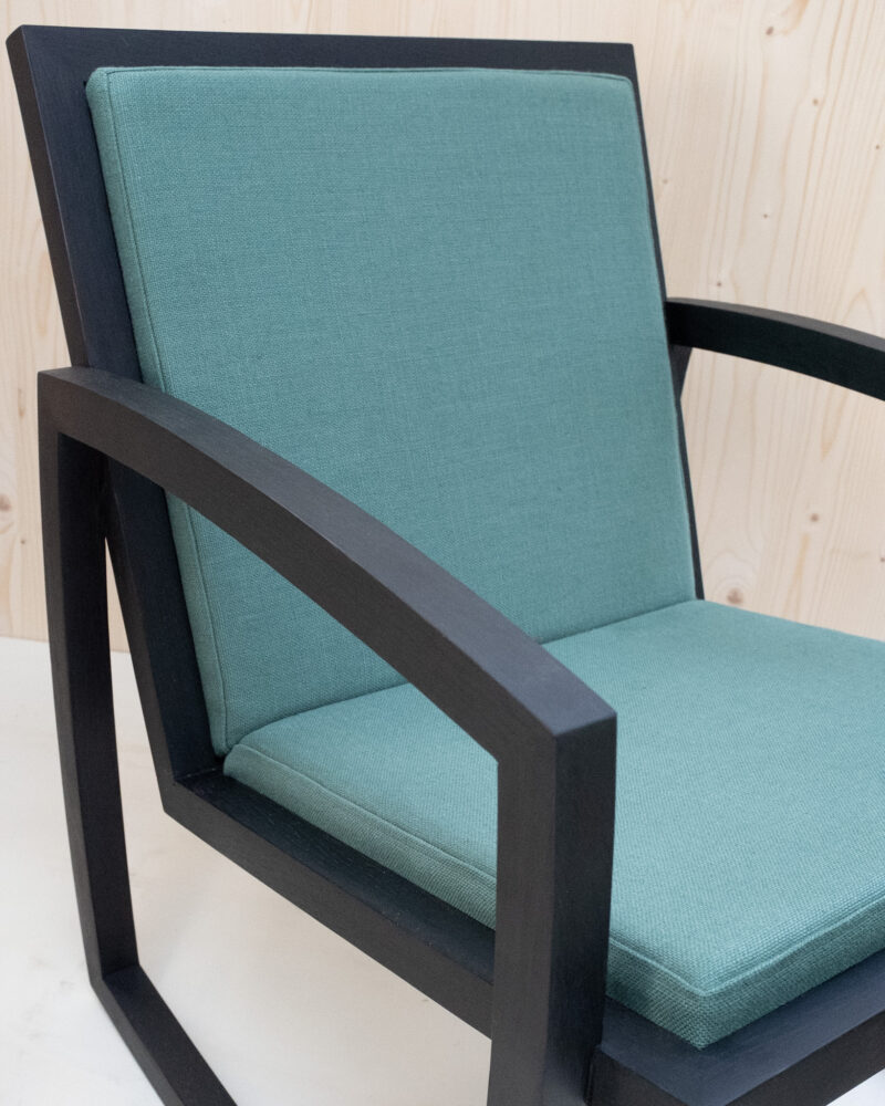 Live Slowly – Chaise à bascule en chêne – Lin Vert